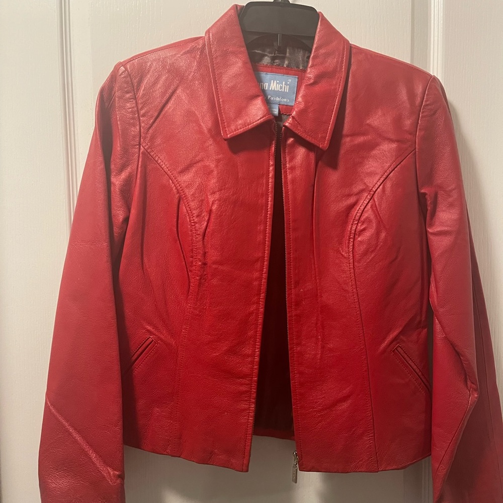 Red leather jacket - Picture 2 of 2